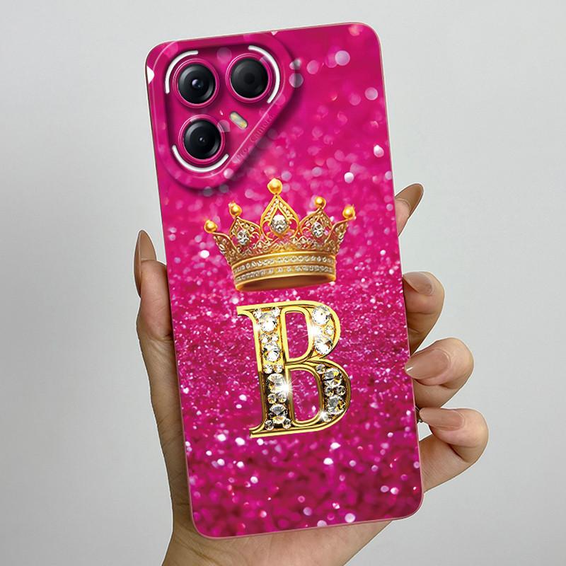 Для Tecno Pova 7 Pro Ultra 5G Чехол Роскошная Корона Буква Силиконовый Мягкий Чехол для Телефона Для Tecno Pova7 Pro Ultra Ударопрочные Задние Крышки