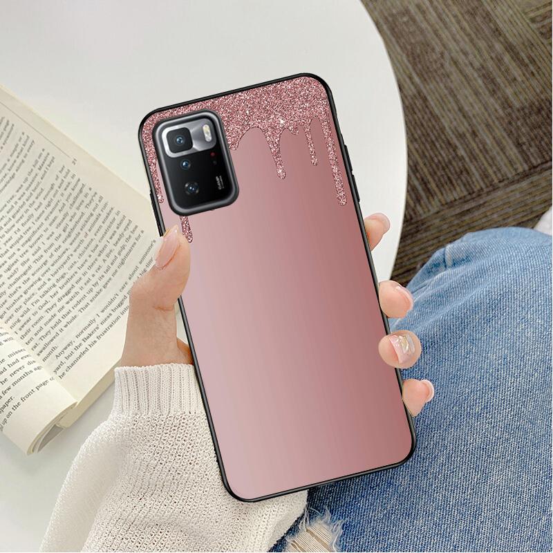 Чехол для телефона Xiaomi Redmi Note 11 10 Pro Note 8 Pro 9Pro Note9 9S 10S 9T Redmi 10 9C 9A Капающий блестящий розовый фиолетовый чехол