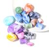 20Pcs Irregular Resin Beads Colored Ink Painting Flat Round Oval Large Hole Beads For DIY Craft Bracelet Jewelry Gift Wholesale