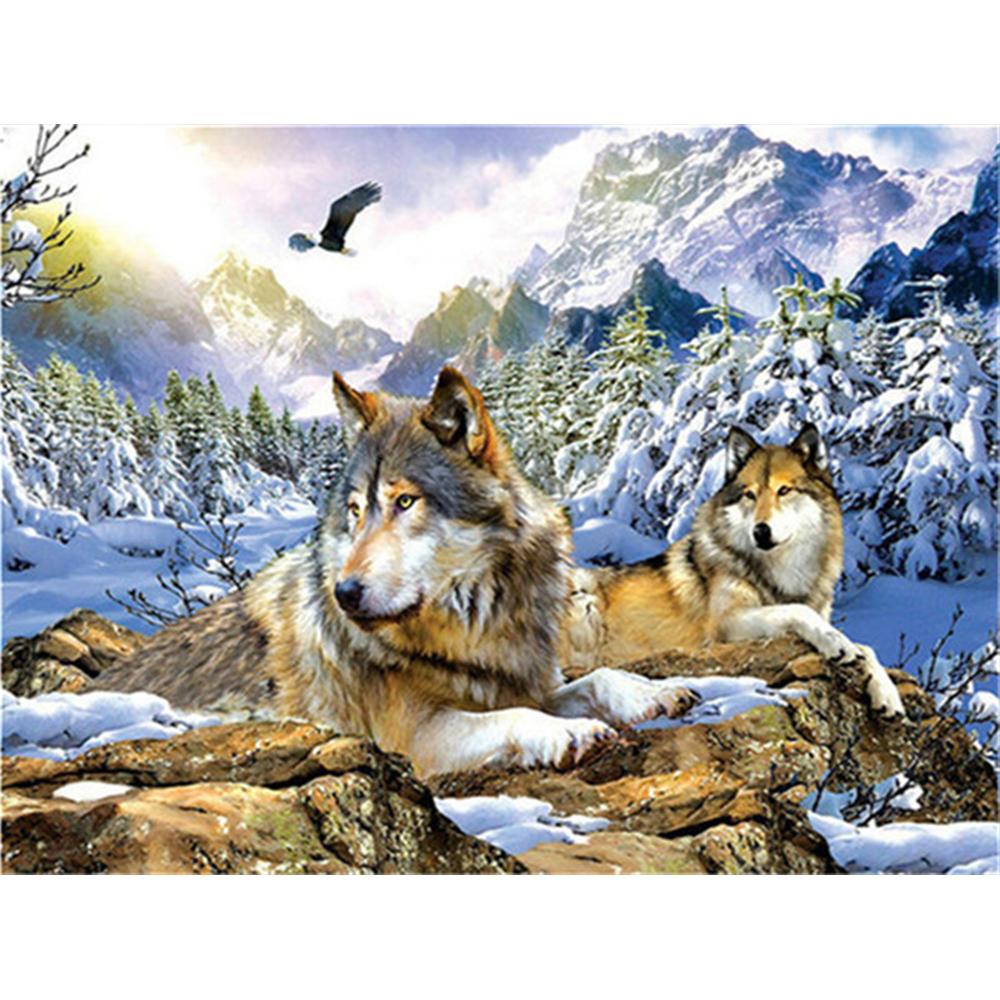 5D DIY Алмазная картина Волк Алмазная вышивка Животное Алмазная мозаика Полный квадратный дрель Вышивка крестом Декор для дома