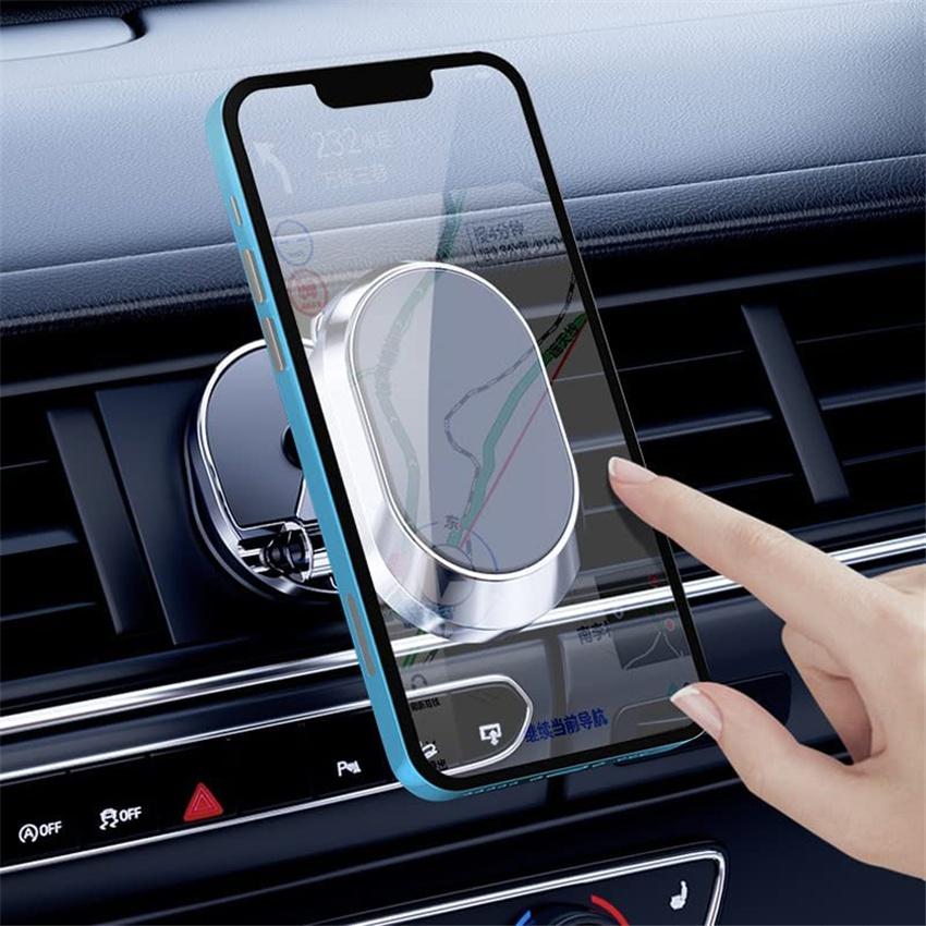 360 Rotating Folding Magnetic Mount Car Phone Mount Navigation Car Mount Phone GPS Support IPhone 13 12 XR Xiaomi Mi Huawei Samsung