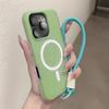Конфетный цвет 2 В 1 ремешок на руку/запястье магнитный чехол для iPhone 17 16 15 14 Plus 13 12 Pro Max 11 чехол для Magsafe с ремешком