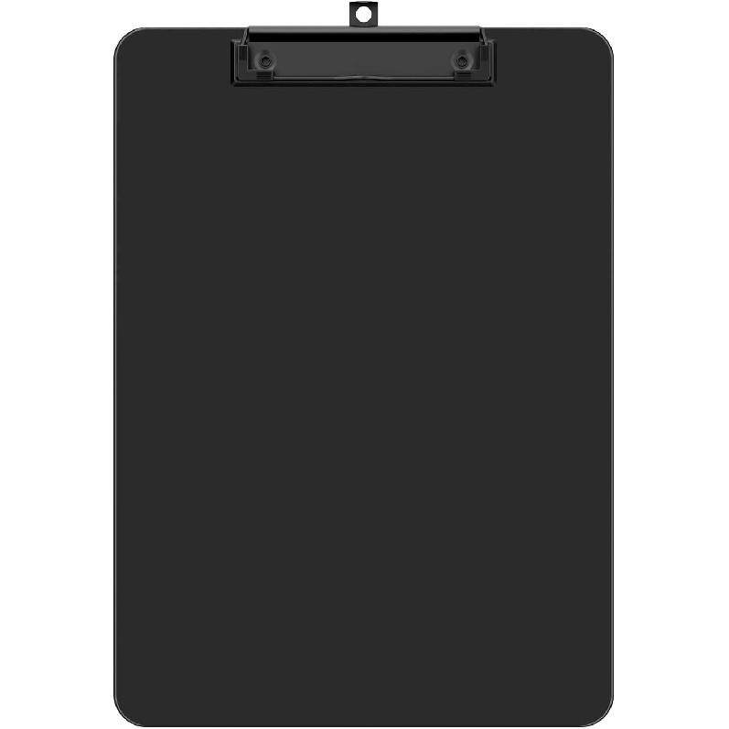 Plastic Clipboard Set of 2, 12.5 x 9'' Letter Size for Classroom, Students, Teacher, Nurse, A4 Black 8.5 x 11'' Clip Board with Low Profile Black