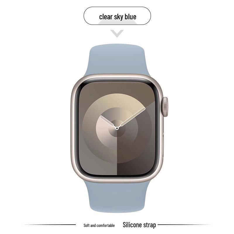 Совместимый силиконовый ремешок для Apple Watch Series 8, 9, 10 и 11 - Новая стандартная модель для девушек (S)