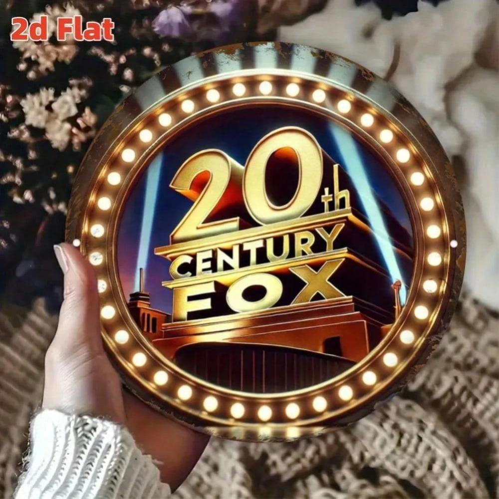 Metal Wall Art 20th Century Fox Hollywood Film Sign Durable Indoor Plaque