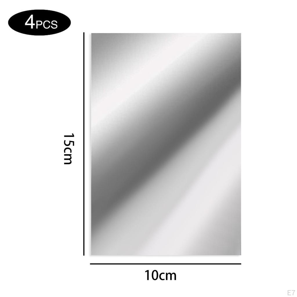 4 шт. квадратные настенные зеркальные плитки во всю длину безрамные акриловые наклейки для тренажерного зала