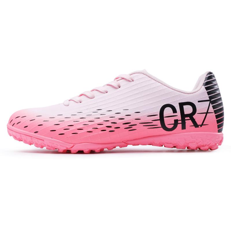 Cr7 Low-Top Football Shoes Tf Broken Nails Artificial Turf Ag Nails Leather Feet Boys And Girls Students Training Shoes