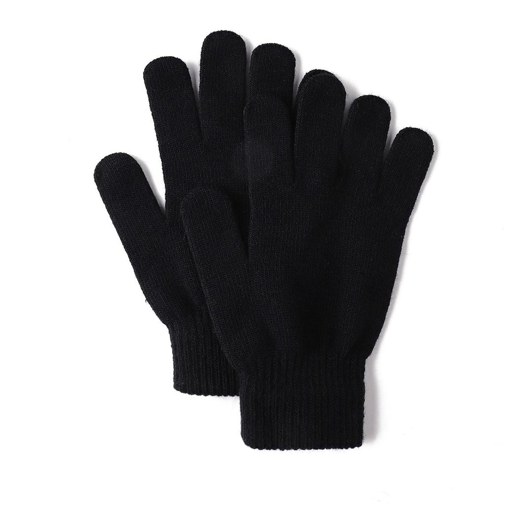 Warm Solid Color Gloves, Cold Resistant Knitted Gloves, Unisex Cycling Gloves