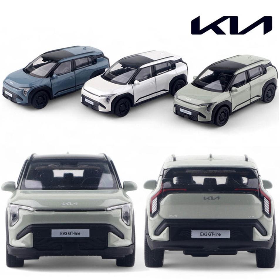 WELLY Kia EV3 1:Металлическая модель автомобиля в масштабе 38, (Синий / Зеленый / Белый 3 цвета)