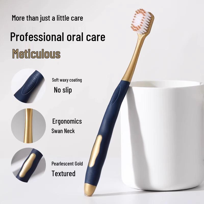 Зубная щетка с мягкой щетиной, широкая головка для мужчин и женщин, тонкая и нежная, семейная упаковка из 6 штук, взрослый унисекс набор