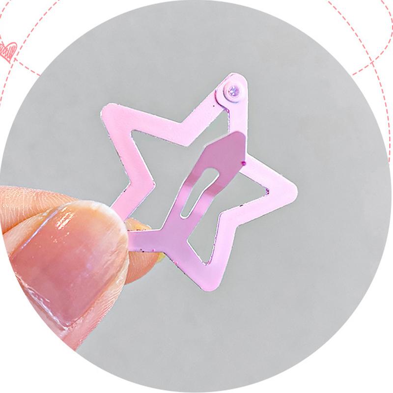 10 шт./лот цветные звездные заколки для волос детские цветные пятиконечные звездные боковые заколки модные металлические BB заколки для девочек аксессуары для волос