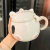 Мультяшная керамическая чашка с крышкой кружка милый милый счастливый кот