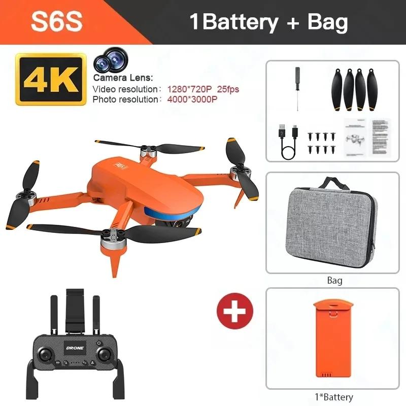 Новый мини-дрон S6S с GPS 4K Professinal Двойная HD EIS камера Оптический поток 5G Wi-Fi Бесколлекторный Складной Квадрокоптер Радиоуправляемый Вертолет Игрушки Дрон