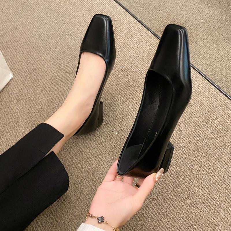 Fashion Woman Spring Casual Square Toe Low Soft Soled Shoes Lolita Ballerina Flats Female Elegant French Retro Mary Janes Women Shoes