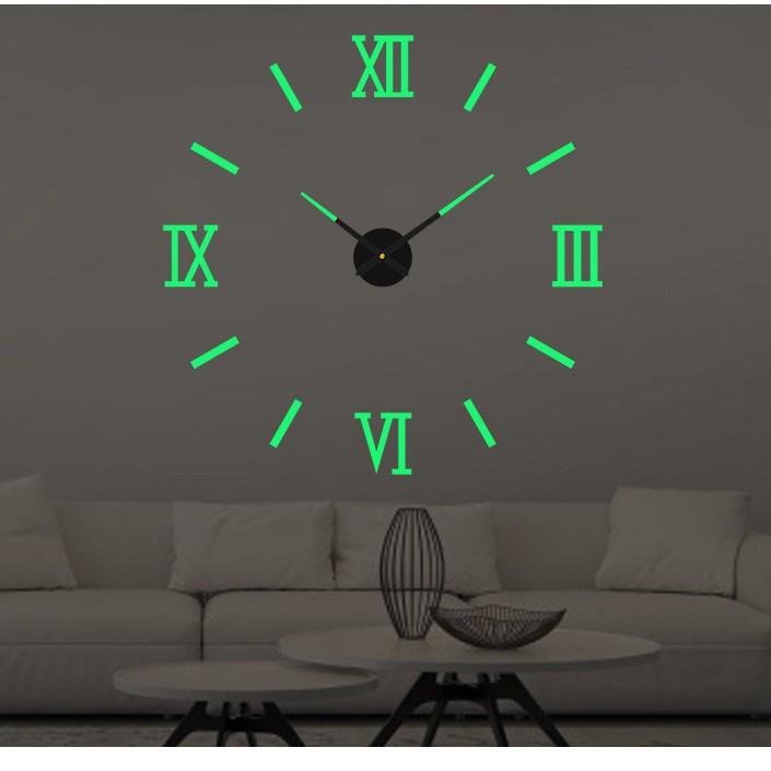 Minimalist DIY Silent Wall Clock with Luminous Decorative Sticker