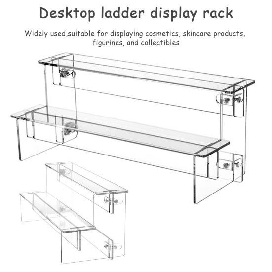 Desktop Ladder Display Stand Easy Assembly Acrylic Perfume Organizer Tier Options