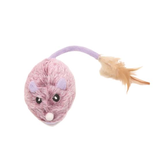 Электрическая мышь, игрушка для кошек, USB-перезаряжаемая интерактивная игрушка для котят с перьевым хвостом, автоматическая движущаяся плюшевая игрушка