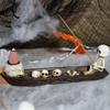 Ghost Incense Stick Tray Resin Halloween Decor Backflow Incense Burner for Study Room Bedroom Living Room Cool Room Decorations
