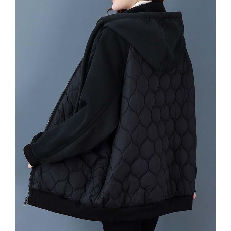 Зимнее женское хлопковое пальто с капюшоном, большой размер, свободная толстая теплая куртка-пуховик, большой размер, свободное пальто