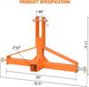 Оранжевый трехточечный прицепной крюк, быстросъемный, 2 фута, для трактора категории 1, совместим с Kubota, John Deere, BX, Kioti, Yanmar