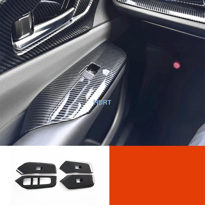 Car Gear Shift Window Lift Switch Panel Vent Outlet Steering Wheel Cover Carbon Fibre Interior For Toyota Prius 60 Series +