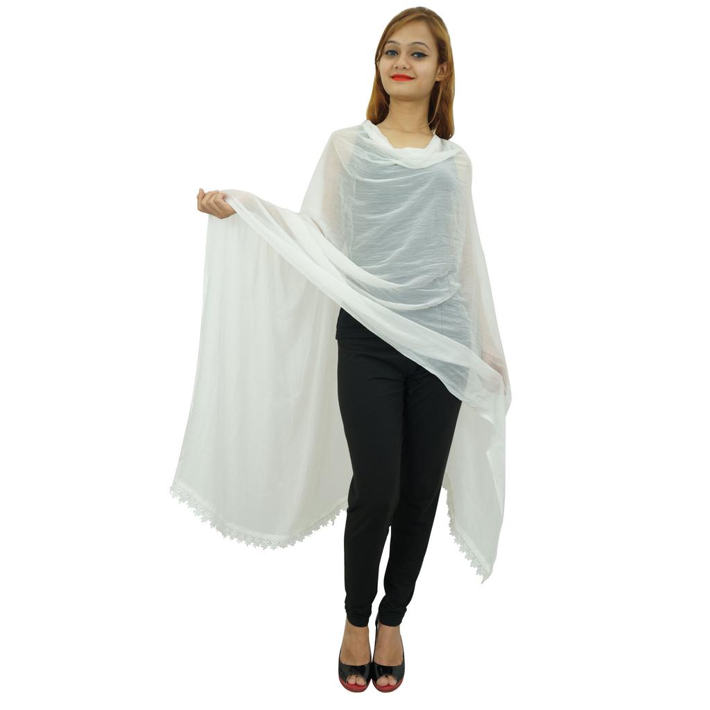 Женские шарфы из шифоновой смеси Dupatta Chunni, индийские шарфы с длинными кисточками
