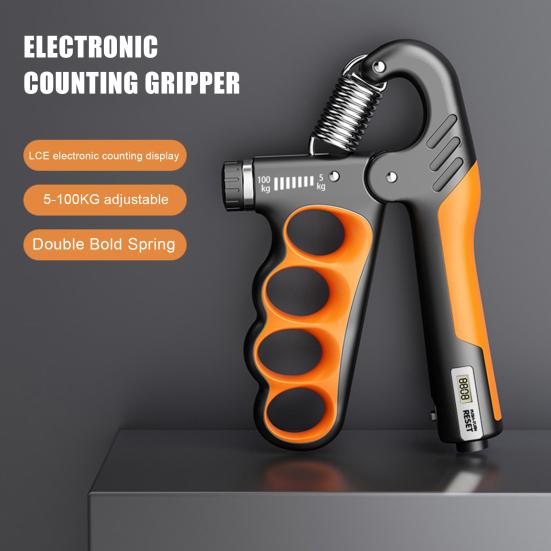 Силовой тренажер с ручным захватом, счетный, 5–100 кг, регулируемый, для мужчин и женщин, электронный тренажер для предплечий, укрепитель мышц, разработчик, оборудование для фитнеса