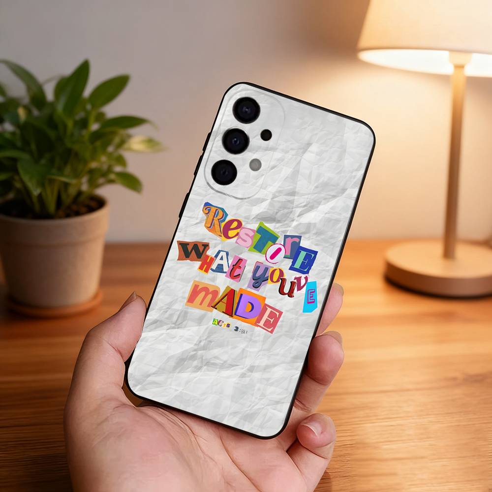 Hot Fashion Jesus God Quote Scrawl Phone Case For Samsung S25,S24,S21,S22,S23,S30,Ultra,S20,Plus,Fe,Lite,5G Black Cover