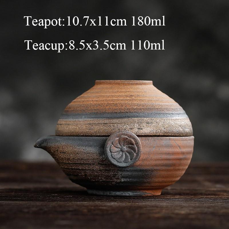 Керамическая чашка для быстрого чая в японском стиле, один горшок, одна чашка, портативный ручной чайник, чайный набор для кунг-фу