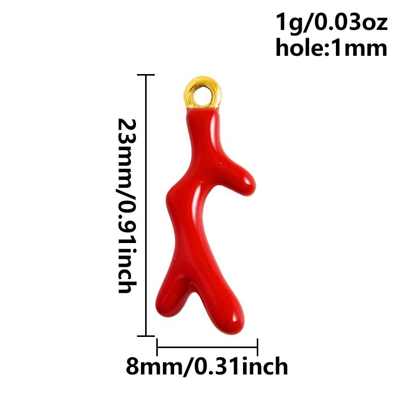 2pcs Red Lobster Crab Coral Real Gold Plated Stainless Steel Enamel Charm For Jewelry Making Supplies DIY Beach Necklace Pendant