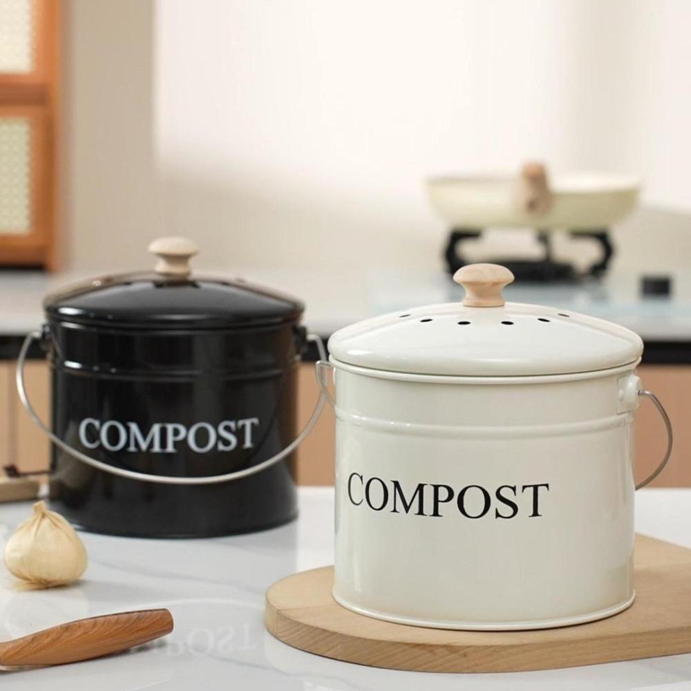 Large Capacity Kitchen Compost Bucket Odorless Kitchen Trash Bin Food Waste
