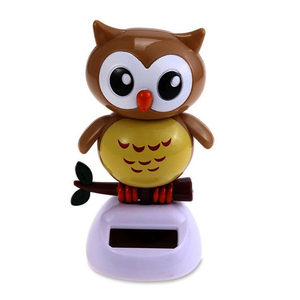 Office Solar Powered Animal Shaking Head Toy Car Ornament Decoration Owl Dancing Doll Swinging Toy