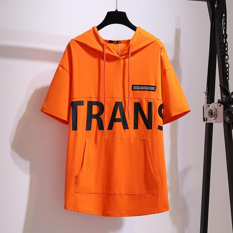 Рубашка большого размера для мамы, свободная футболка с капюшоном, женская повседневная футболка с надписью, топ, женская одежда больших размеров