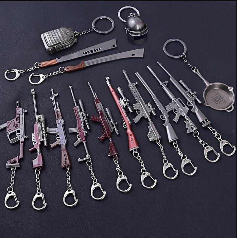 Model Gun Pubg Keychain Metal Game Peripheral Backpack Pendant Gift Children