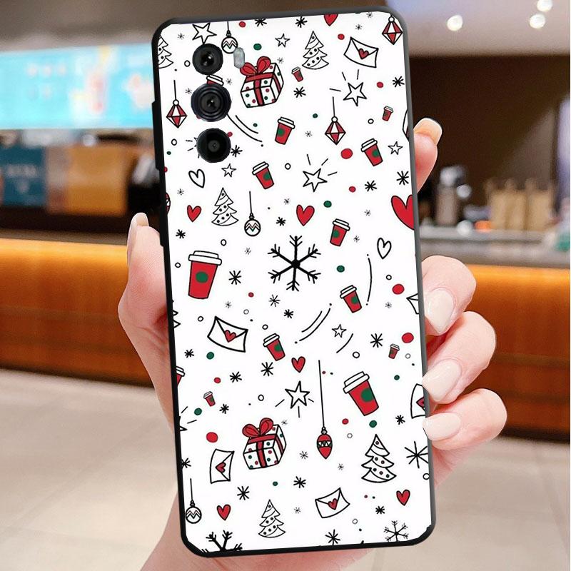 Christmas Aesthetic Cartoon Phone Case For Motorola Edge 50 40 Pro 60 50 40 30 Ultra Neo Fusion Moto G Play G Stylus G Power G