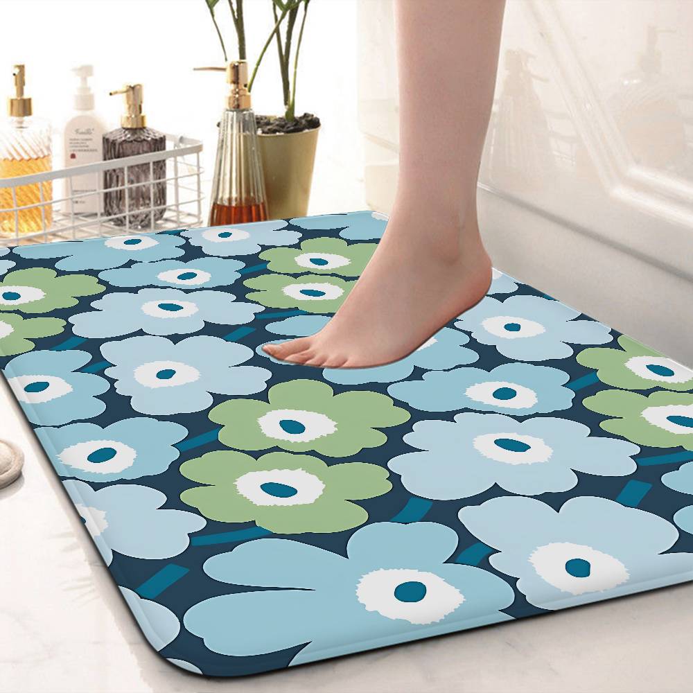M-Marimekko-U-Unikko Цветы Коврики для Комнаты Противоскользящие Впитывающие Воду Длинная Полоса Подушка Коврик для Спальни Приветственный Коврик