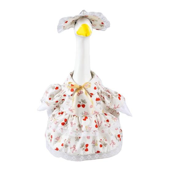 Yousheng Spring Flower Porch Goose Outfit for 23Inch Cement Goose Wildflower Floral Goose Clothes for Spring Summer Outdoor Patio Yard Lawn Decoration
