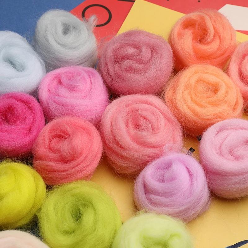 50 цветов 3 г шерстяное ровинговое волокно DIY войлочное рукоделие тканевый материал набор для валяния шерсти для маленьких игрушек