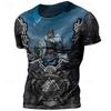 Футболка с татуировкой викингов с принтом 3D-графики для мужчин и взрослых, карнавальная, маскарадная, 3D-печать, повседневная, на каждый день