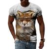 Fashion Personality Fox Graphic T Shirts Summer Men Casual Animal Pattern Printing T-shirt Hip Hop Harajuku Style T-shirt Top