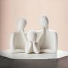 Couple Family Statue | Ceramic Thinker Sculpture | Home Decor Items for Living Room Show Piece | Table Artifact (White | Set of 3)