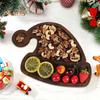 Christmas Wood Dinner Plate Set Festive Wooden Serving Trays for Xmas Snacks Cheese Fruit Holiday Party Food Tray Gift for Family Friends Teachers