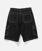 VASTIC Wide Cargo Denim Bermuda Pants_Black