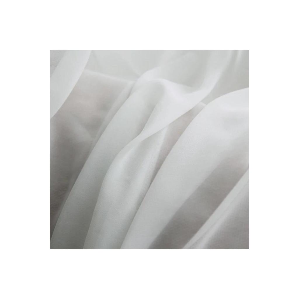 Плиссированная плоская занавеска из тюля белого цвета (Ворс 1x2,5)