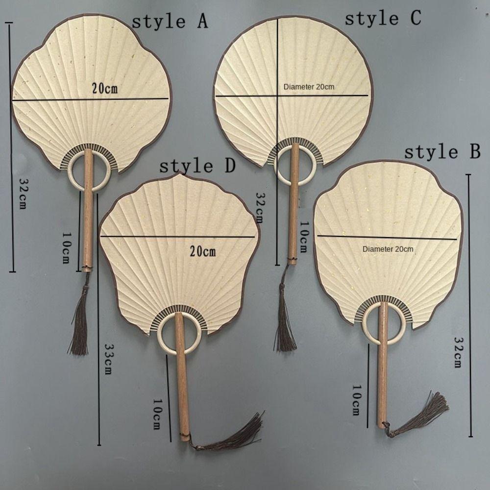 Vintage DIY Xuan Paper Fan Classical Round Fan Portable Hand Painted Fan  Painting