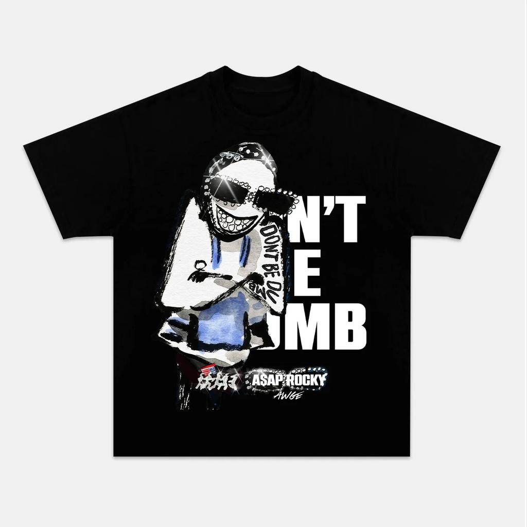 AAP ASAP Rocky Dont Be Dumb album graphics 100cotton mens shirt 2026 Summer shirts Womens Y2k Hip Hop Short Sleeve Tshirt
