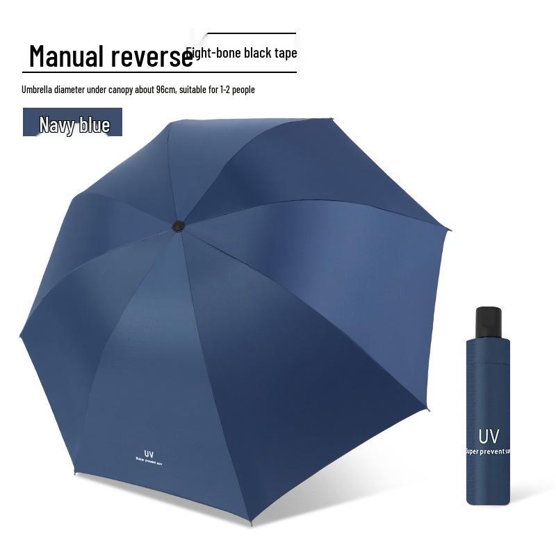 Пользовательский УФ Черный Клей Зонт от Солнца и Дождя – Женский Трехсложный Дизайн с Нанесением Логотипа.