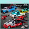 Rescue Alloy City Vehicle Trailer Helicopter Children Toy Model For Role Play