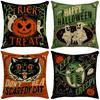 New Halloween Pumpkin Pillow Cover Skeleton Cat Decoration Sofa Bedroom Pillow Cover Bedside Backrest