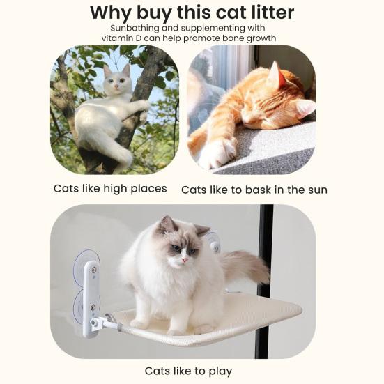 Беспроводная лежанка для кошек на окно, гамак для кошек с 4 присосками, складная кровать-гамак для кошек со съемным моющимся сетчатым чехлом для домашних кошек